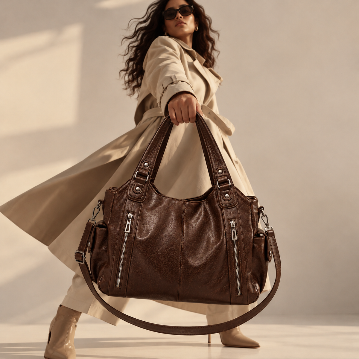 Sac Topeka OGAMERI brun, élégance contemporaine