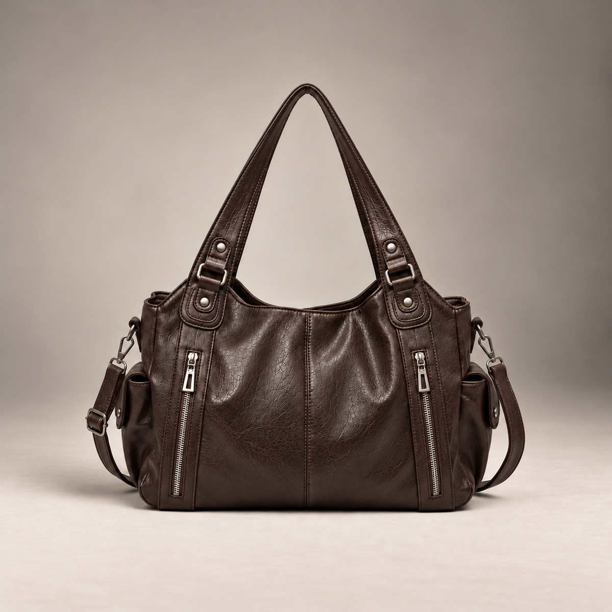 Sac à main zippé Topeka OGAMERI chocolat