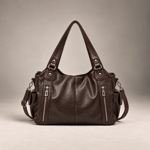 Sac à main zippé Topeka OGAMERI chocolat